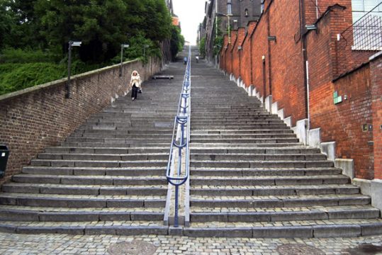 374 Stufen: Die berühmte "Montagne de Bueren" in Lüttich