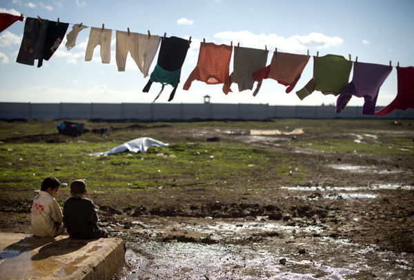Flüchtlingscamp in der Nähe der türkischen Stadt Azaz