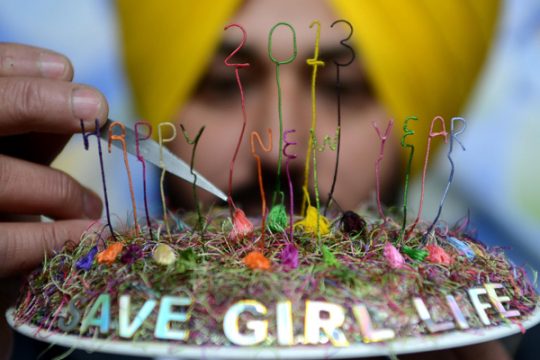 Leben retten: Eine Skulptur des indischen Künstlers Harwinder Singh Gill