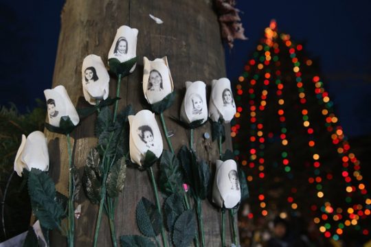 Rosen für die Opfer des Amoklaufs in Newtown