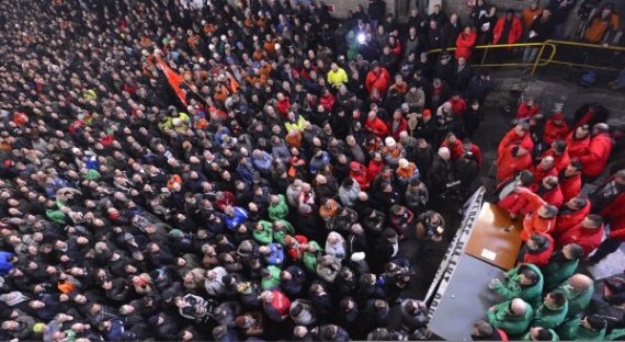 Personalversammlung von ArcelMittal in Ougrée