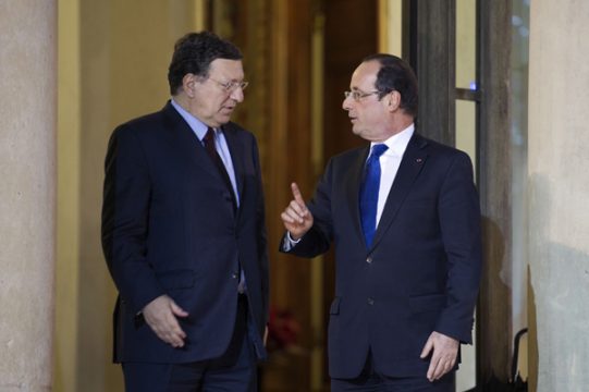 José Emmanuel Barroso bei François Hollande in Paris