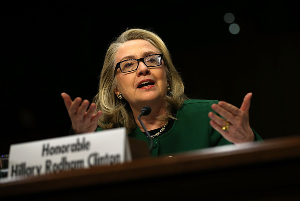 US-Außenministerin Hillary Clinton bei ihrem letzten Auftritt im Kongress