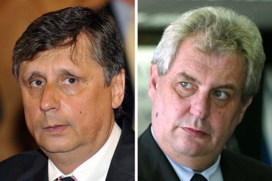 Wahlfavoriten: Jan Fischer und Milos Zeman