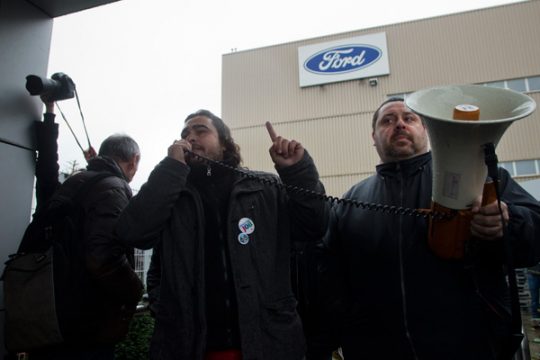 Blockade bei Ford Genk
