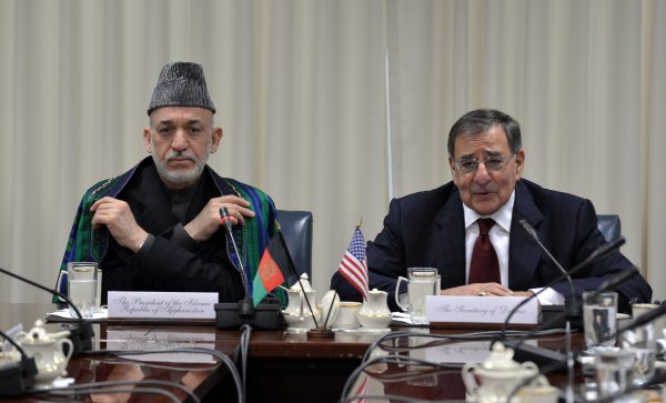 Hamid Karsai und Leon Panetta