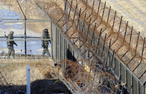 Südkoreanische Soldaten an der Grenze der entmilitarisierten Zone zu Nordkorea