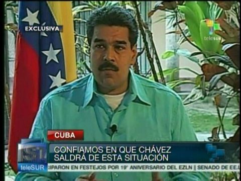 Venezuelas Vizepräsident Nicolás Maduro im Fernsehsender Telesur
