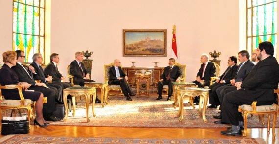 EU-Ratspräsident Herman Van Rompuy bei Ägyptens Präsident Mohammed Mursi