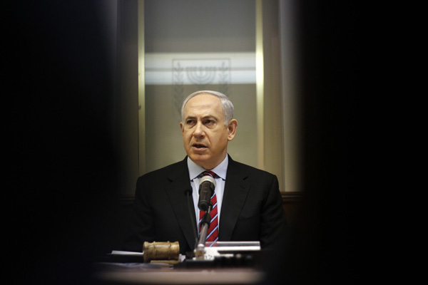 Benjamin Netanjahu bei der Kabinettssitzung in Jerusalem