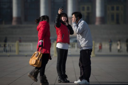 Peking atmet auf: Platz des himmlischen Friedens, 24. Januar
