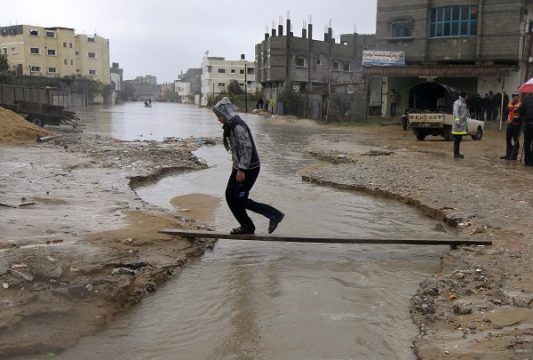 Auch die Stadt Rafah steht unter Wasser