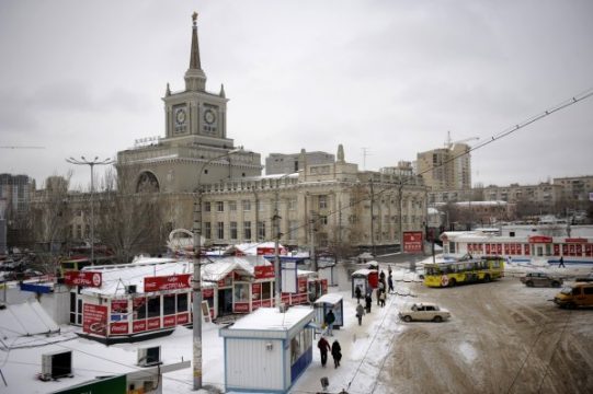 Bahnhofsgebäude in der russischen Stadt Wolgograd, ehemals Stalingrad