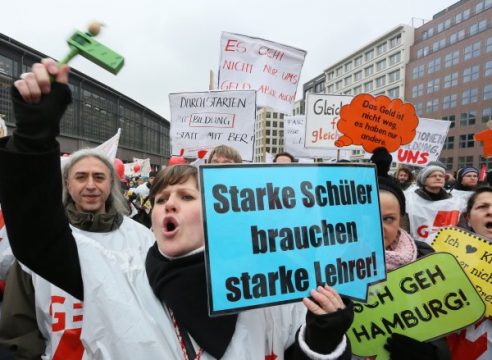 Streikende Lehrer in Berlin