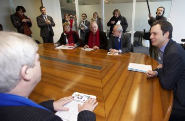 Gewerkschaftsvertreter bei Minister De Croo