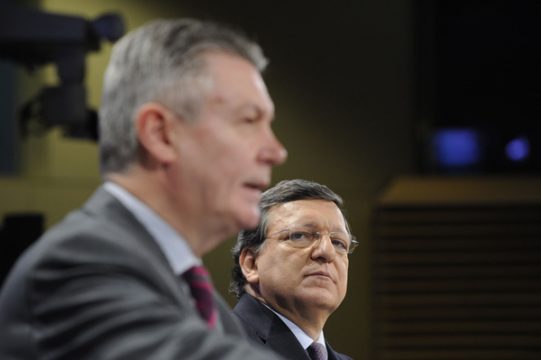 EU-Handelskommissar De Gucht und Kommissionspräsident Barroso