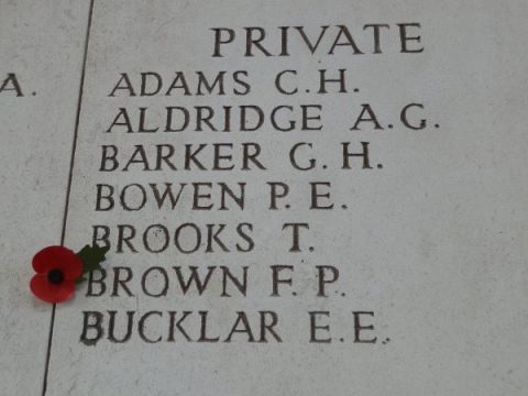 Erster Weltkrieg: Gedenktafel in Ypern