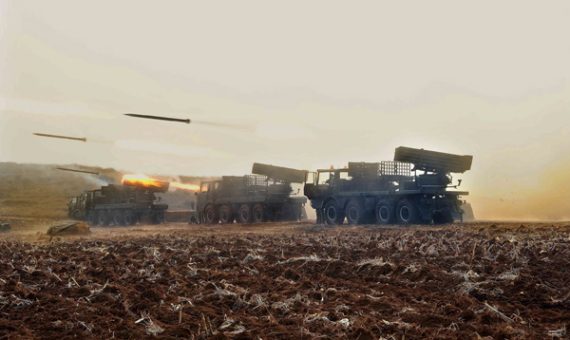 Artillerieübung der nordkoreanischen Armee