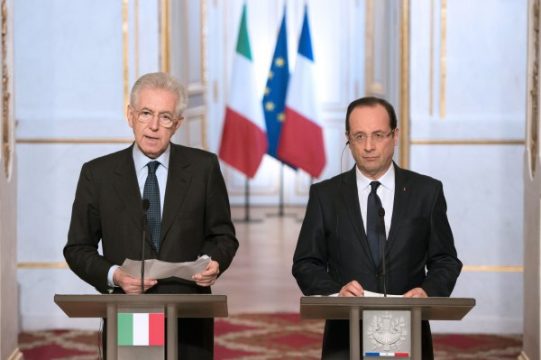 Mario Monti und François Hollande