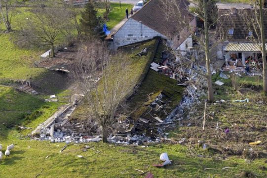 Oosterzele nach dem Durchgang einer Windrose