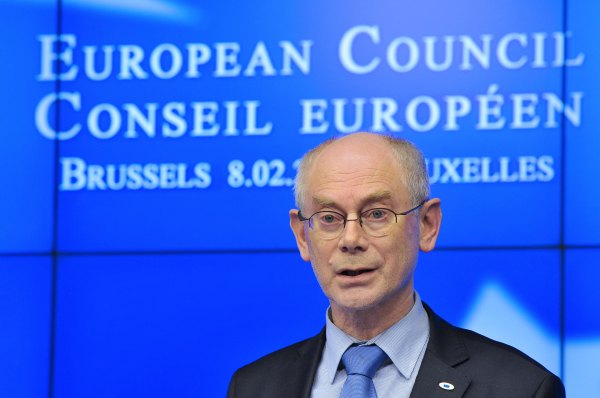 EU-Ratspräsident Herman Van Rompuy am Freitag