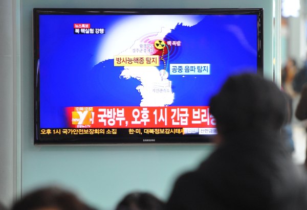 Fernsehaufnahme in Seoul mit Ort des neuen nordkoreanischen Atomtests