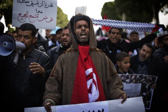 Demonstration für islamistische Regierungspartei in Tunis