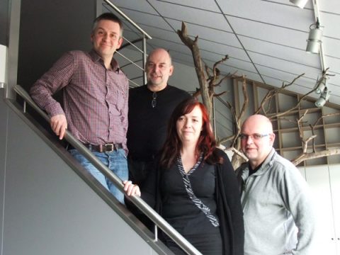 René Janssen (Chudosnik Sunergia), Jürgen Heck (Agora), Projektleiterin Peggy Hamann und Guido Thomé (Kabinett Weykmans)
