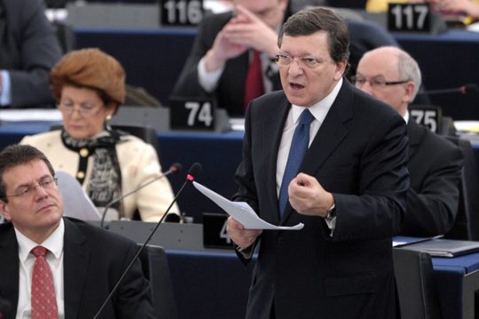 Kommissionspräsident Barroso vor dem EU-Parlament