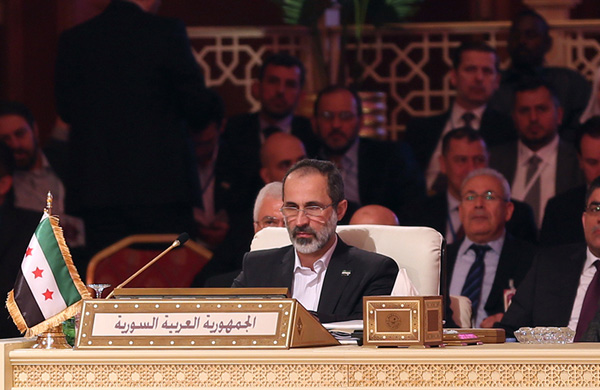 Syriens Oppositionsführer Ahmed Moas al-Chatib beim Gipfel in Qatar