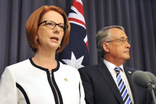 Die australische Premierministerin Julia Gillard mit ihrem Stellvertreter Wayne Swan