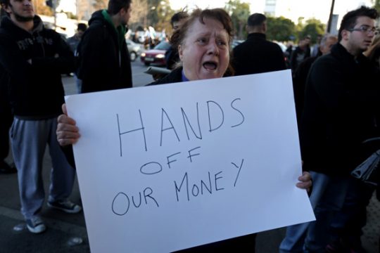 Hände weg von unserem Geld: Proteste in Nikosia (19. März)