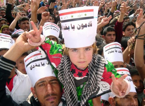"Bagdad, wir kommen": Demonstration in Hawija, einer Stadt in der Nähe von Kirkuk