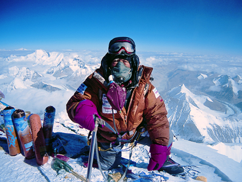 Der 75-jährige Yuichiro Miura am 25. Mai 2008 auf dem Gipfel des Mount Everest