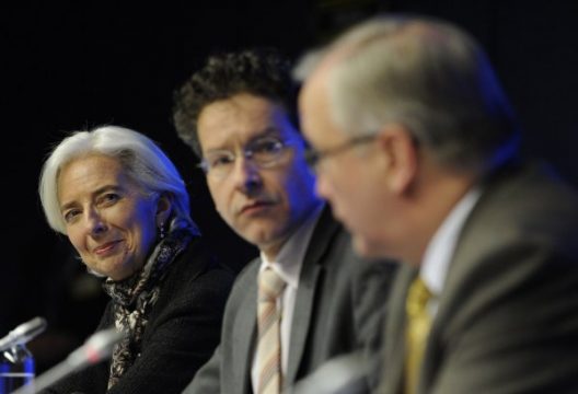 Christine Lagarde, Jeroen Dijsselbloem und Olli Rehn