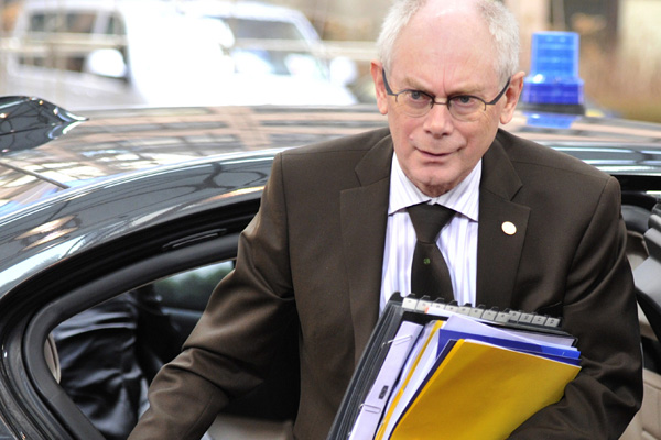 Herman Van Rompuy bei der Ankunft vor dem Gebäude der EU-Kommission in Brüssel