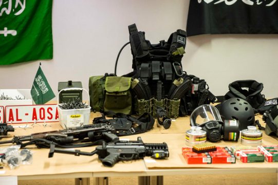 Ein Teil der Waffen aus der Wohnung in Anderlecht