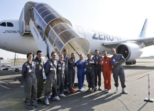 Teil der Insassen des Airbus "A300 Zéro-G"