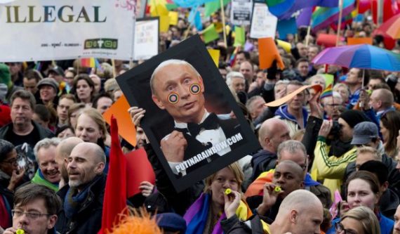 Demonstrationen bei Putins Besuch in Amsterdam