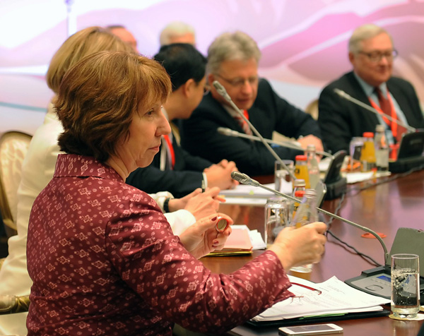 Ashton bei den Gesprächen in Almaty (Freitag)