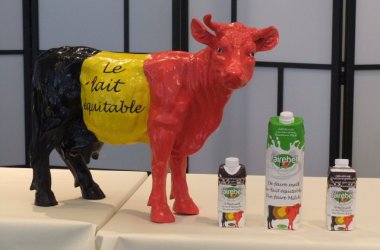 Fairebel-Produkte und die Kuh Faironika, Symbol der fairen Milch in Europa