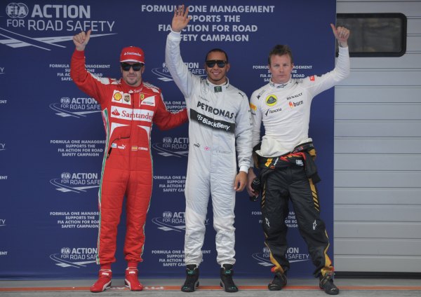 Fernando Alonso, Lewis Hamilton und Kimi Räikkönen