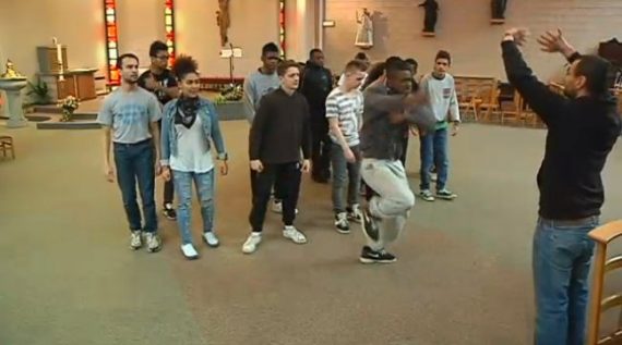 Probe des Hip-Hop-Projekts in Lüttich