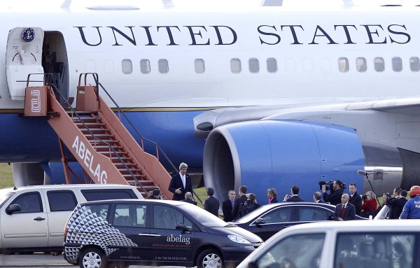 Ankunft von US-Außenminister John Kerry am Flughafen Abelag in Zaventem