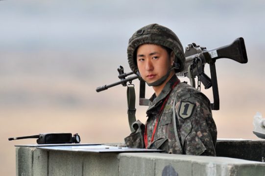 Südkoreanischer Soldat in Paju, an der Grenze zu Nordkorea (5. April)