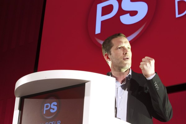 Paul Magnette beim Parteitag der PS in Brüssel