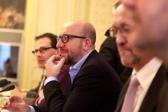 Mammutaufgabe Staatsreform: Die acht Parteien beraten in Brüssel - Wouter Beke (CD&V), Charles Michel (MR) und Johan Vande Lanotte (SP.A)