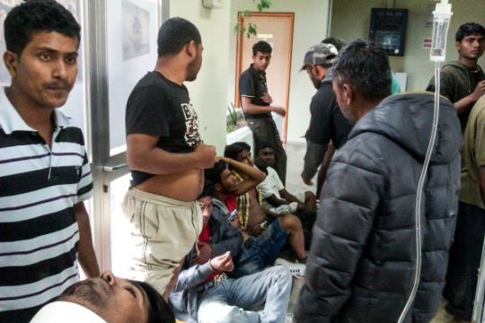 Die in Griechenlzand verletzten Migranten