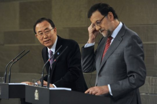 Ban Ki Moon mit dem spanischen Ministerpräsidenten Mariano Rajoy