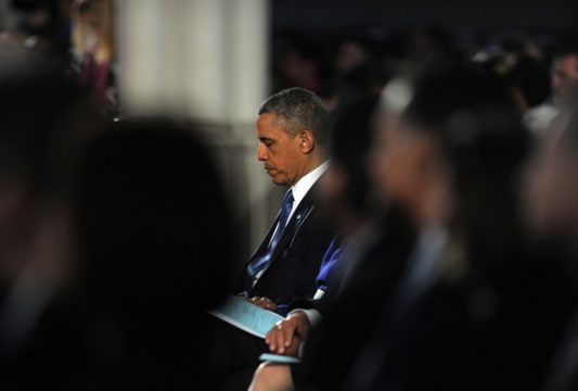 US-Präsident Obama bei der Trauerfeier für die Opfer des Anschlags auf den Boston Marathon